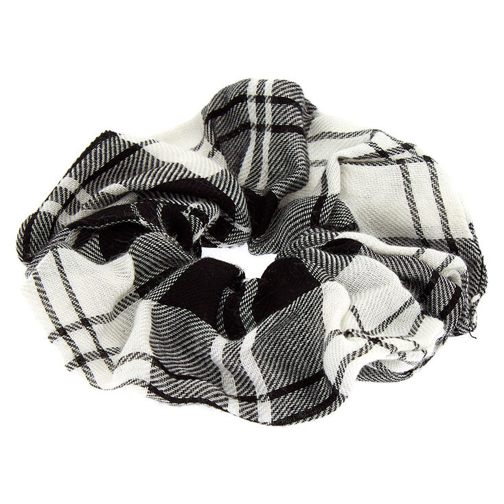 Black and White Plaid Scrunchies